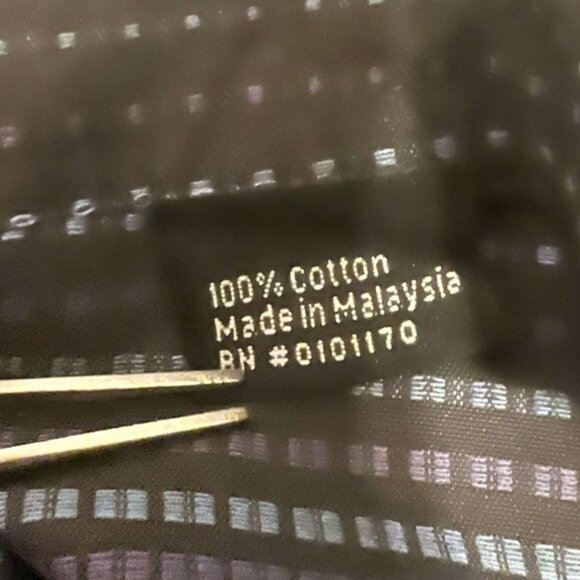 Minos Shirt L Black Blue Stripe Woven Germany Cotton Long Sleeve Button Up - Picture 10 of 11